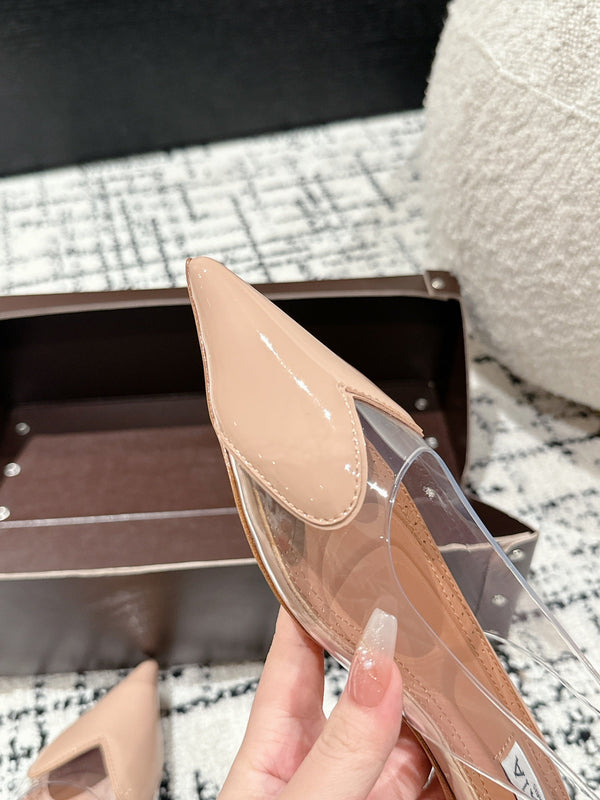 alaia slingbacks flat optic beige heart lambskin