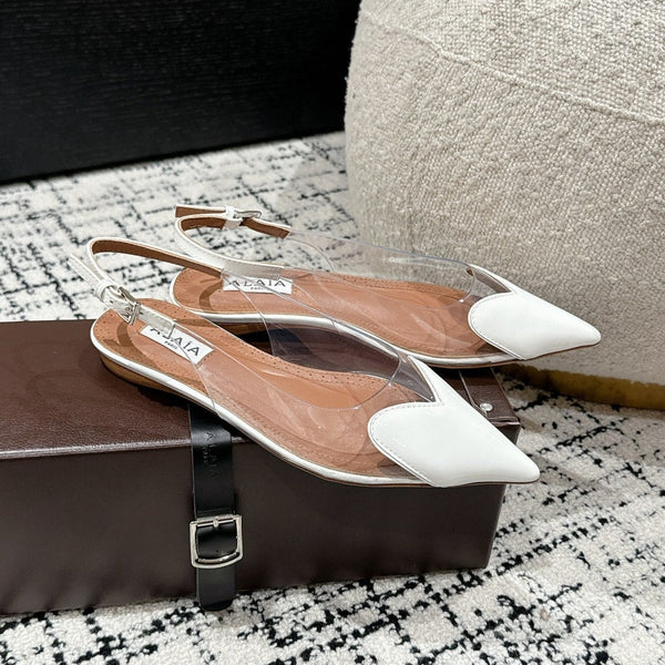 alaia slingbacks flat optic white heart lambskin