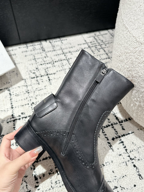 CD Ankle Boots Black Classic Pattern Calfskin