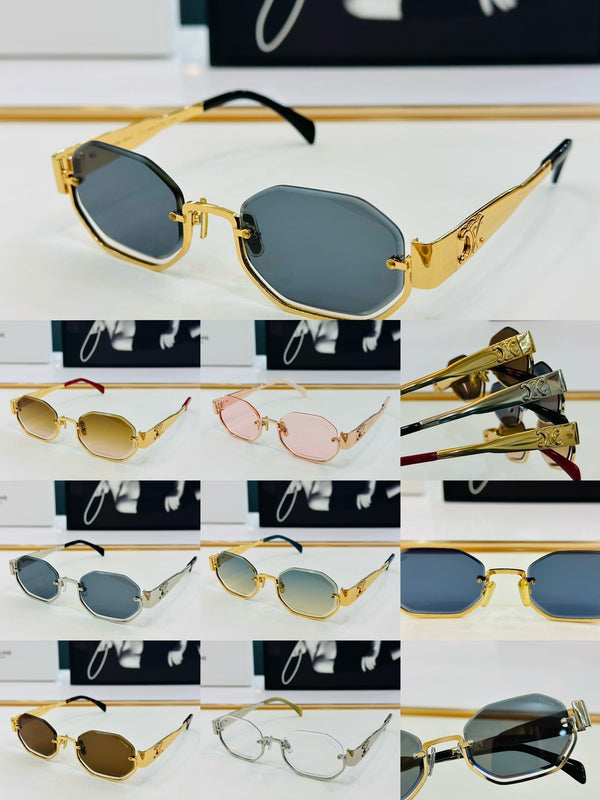 TRIOMPHE SEMI-RIMLESS SUNGLASS CL42118 IN METAL