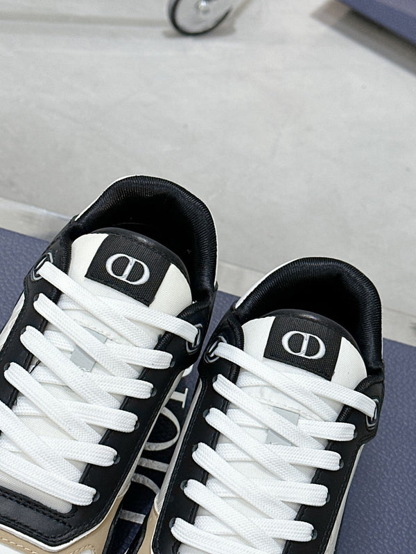 CD B27 Low-Top Sneaker 30mm In Black White Monogram Calfskin 100809