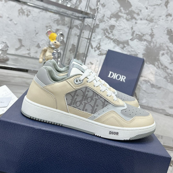 CD B27 Low-Top Sneaker 30mm In Beige Grey Monogram Calfskin 100811