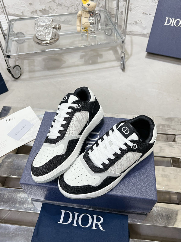 CD B27 Sneaker 30mm In Black Mix White Denim Fabric 100627