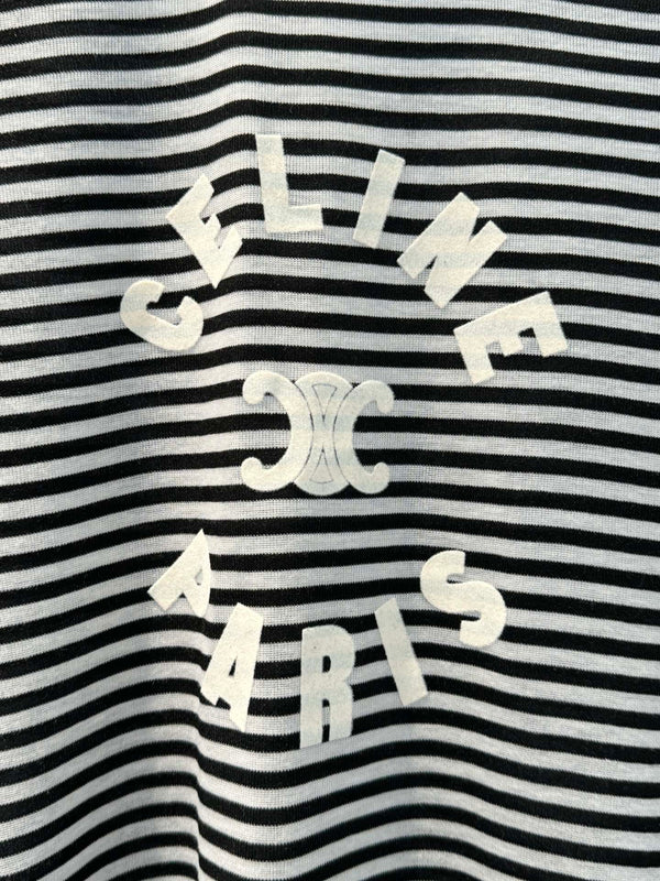 Celine Striped T-shirt Black White Cotton