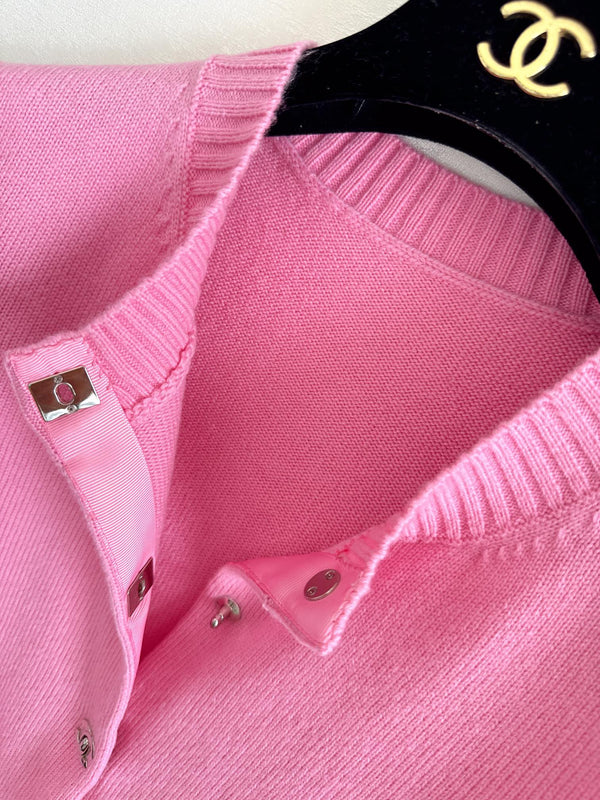 Cardigan CC 25 Bottoni in Lana Rosa 278149