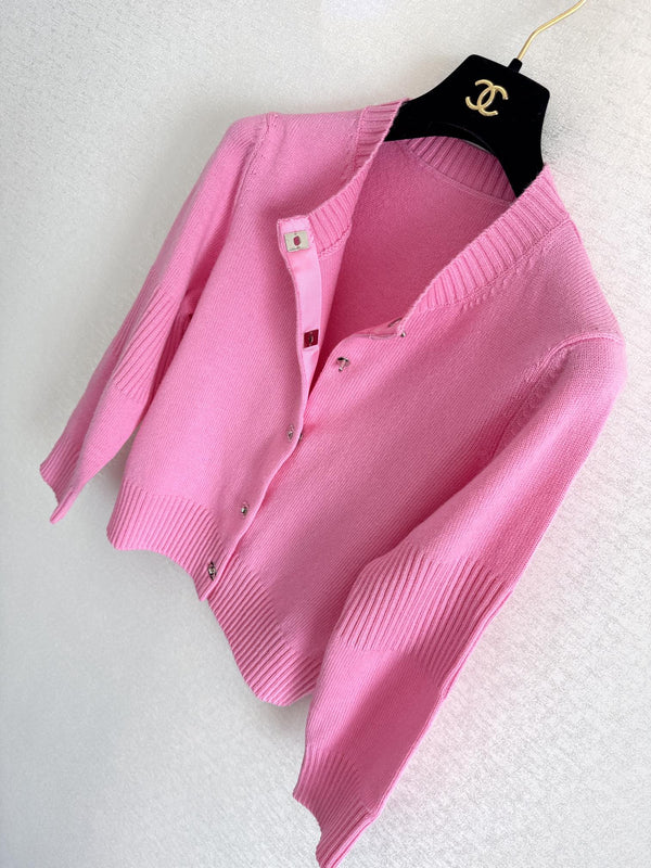 Cardigan CC 25 Bottoni in Lana Rosa 278149