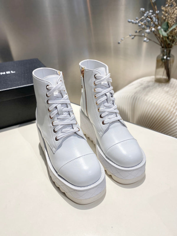 CC Ankle Boots 100m White Lambskin