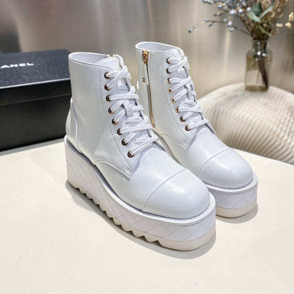CC Ankle Boots 100m White Lambskin