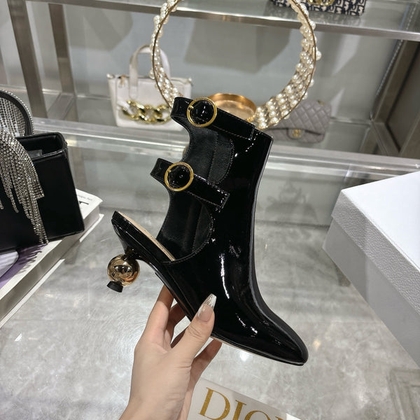 D-Idole Heeled Ankle Boot In Black Glossy Lambskin 996440