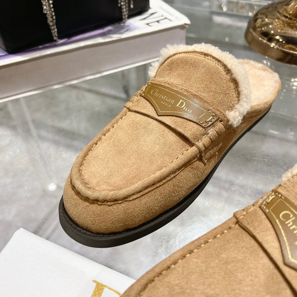 CD Boy Mule In Light Brown Suede With Fleece Lining 996446