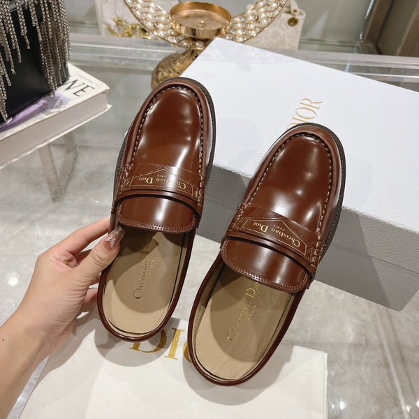 CD Boy Mule In Brown Red Glossy Calfskin 996451