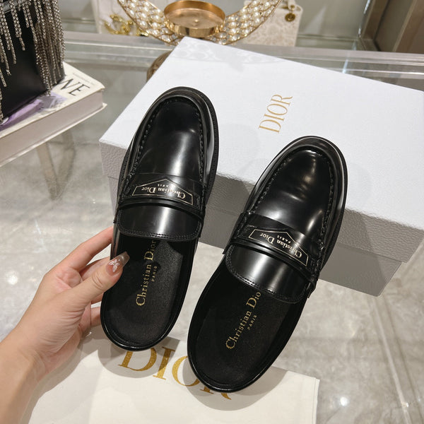 CD Boy Mule In Black Glossy Calfskin 996453