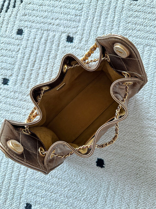 Chanel 25 Hobo Bag 22cm Bronze Calfskin 286184