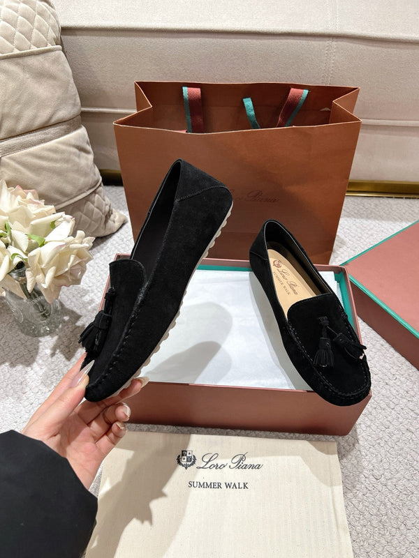 LP Dot sole walk mocassin Black Suede 215000