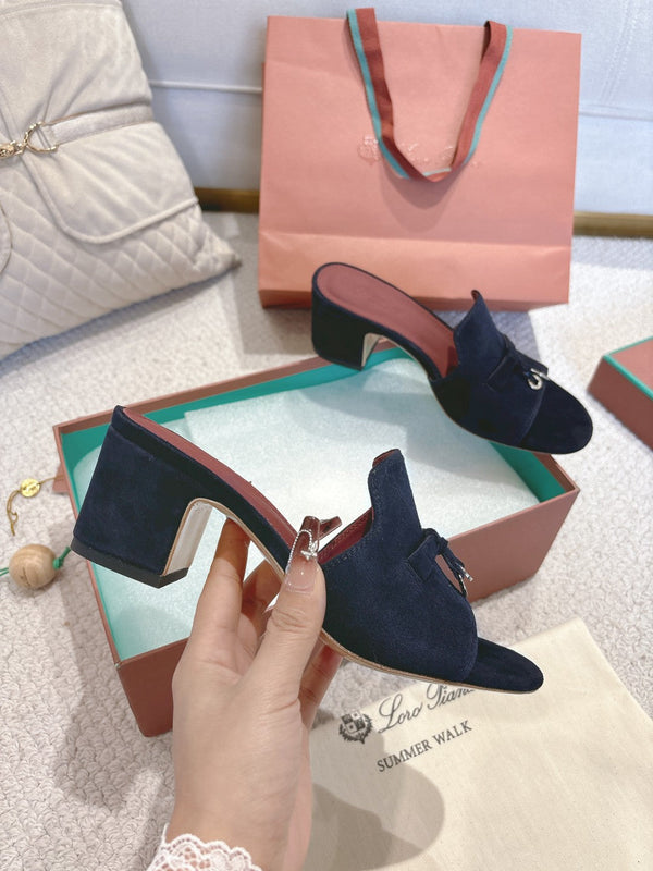 LP 25C Summer Charms Mules 55MM Navy Blue Suede 215031
