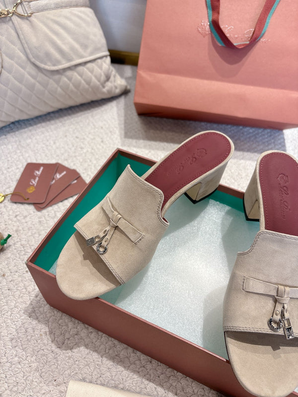 LP 25C Summer Charms Mules 55MM Light Taupe Suede 215025