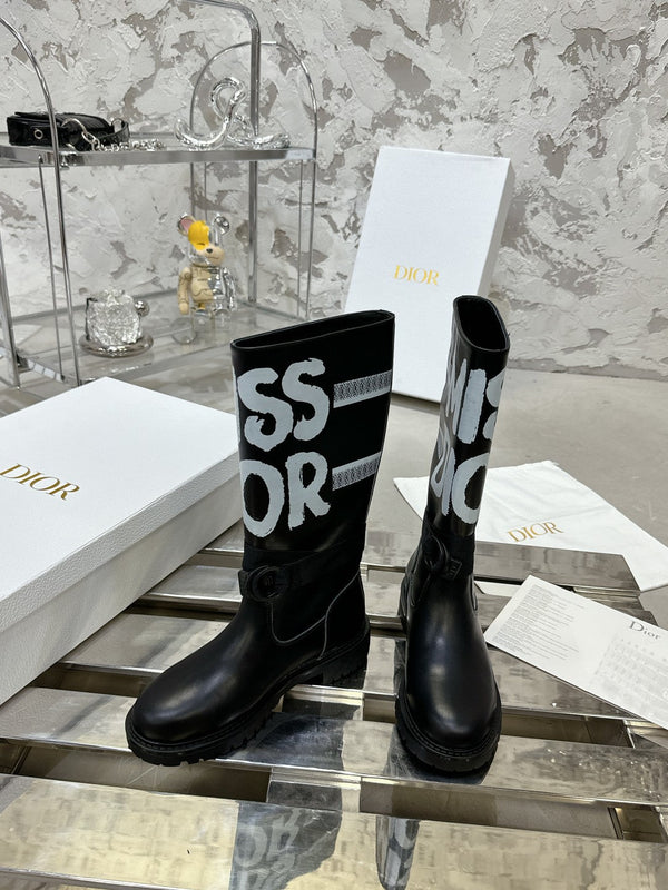 CD D-Major Boot In Black Lambskin 100578