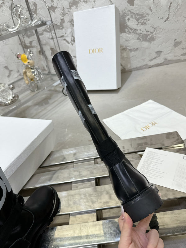 CD D-Major Boot In Black Lambskin 100578