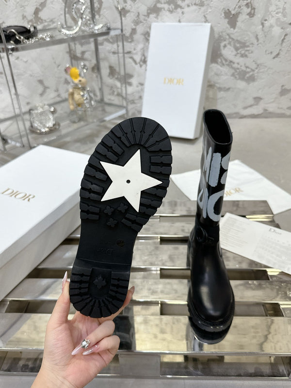 CD D-Major Boot In Black Lambskin 100578