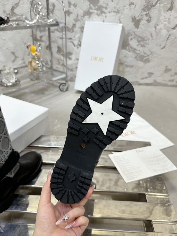 D-Major Boot In Grey Mix Black Denim Fabric 100570