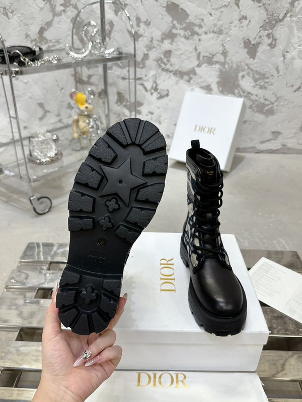 D-Major Ankle Boot In Black Mix Charcoal Blue Tweed 100590