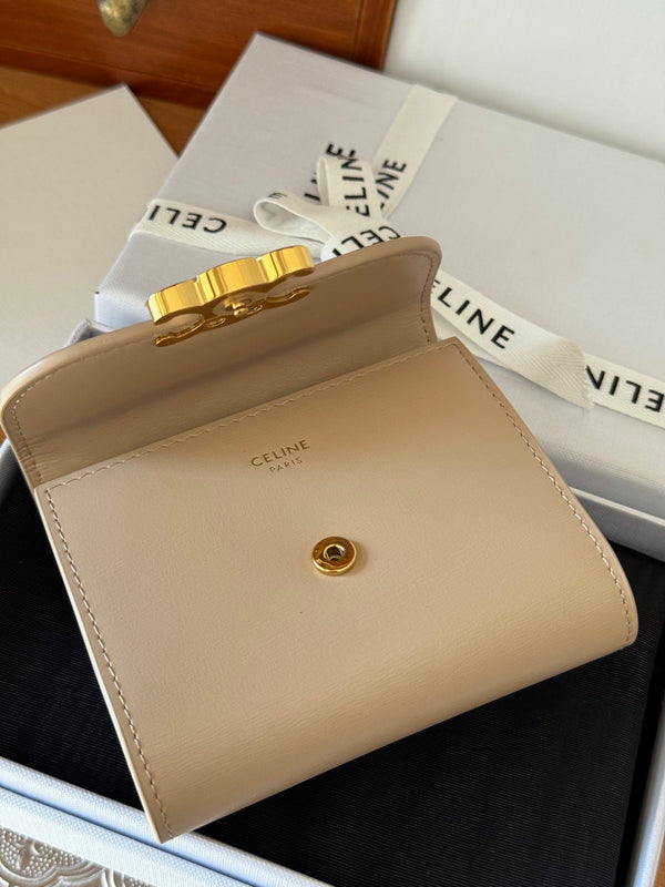 TRIOMPHE 10 CALFSKIN WALLET BEIGE