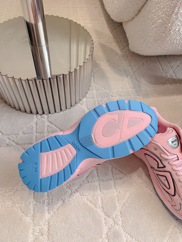 CD B30 Sneaker Pink Mix Blue White Polyester Mesh Fabric And Calfskin