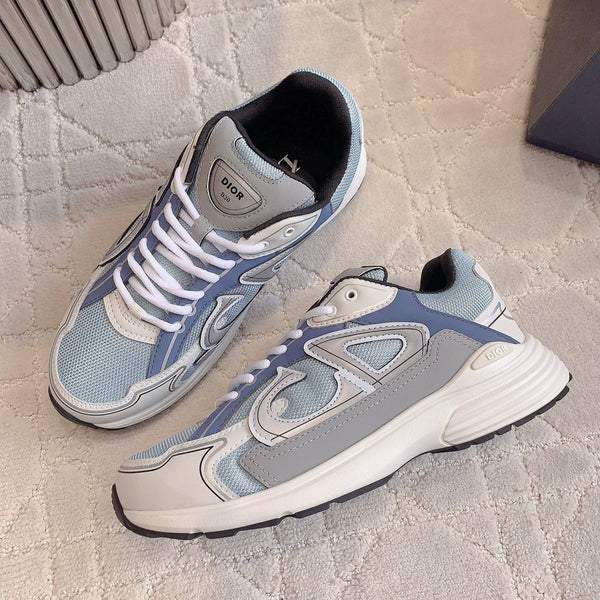 CD B30 Sneaker Dark Blue Grey Mix Light Blue White Polyester Mesh Fabric And Calfskin