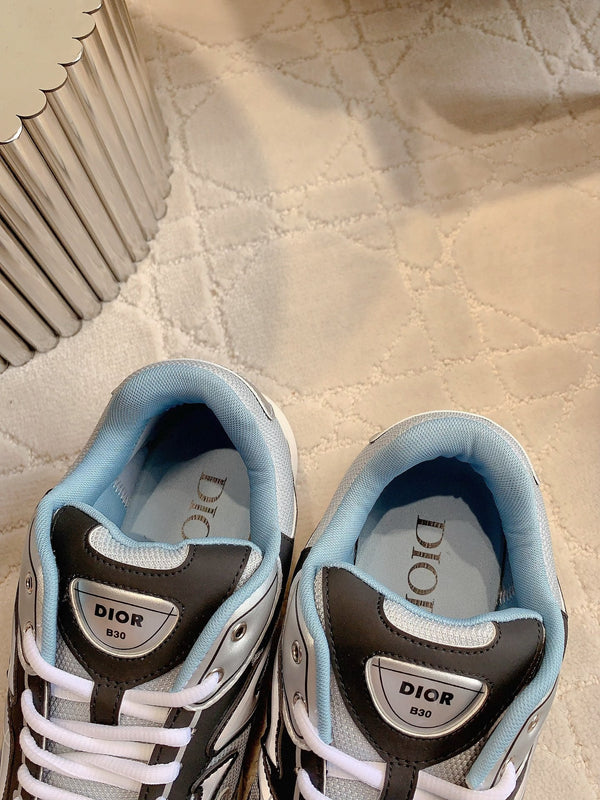 CD B30 Sneaker Gray Black Mix Blue Orange Polyester Mesh Fabric And Calfskin