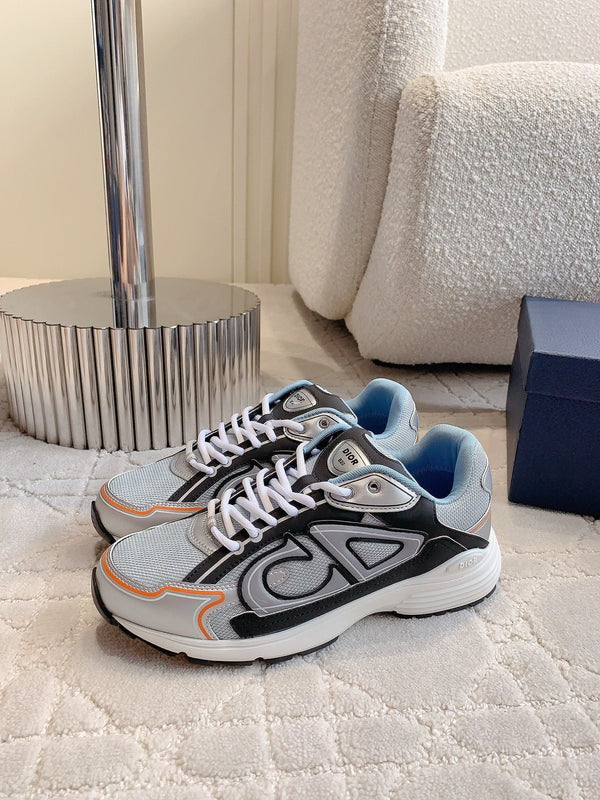 CD B30 Sneaker Gray Black Mix Blue Orange Polyester Mesh Fabric And Calfskin