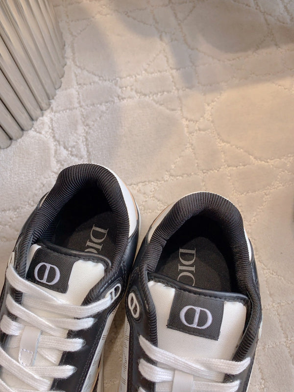 CD B27 Low-Top Sneaker Black White Mix Beige Print Calfskin