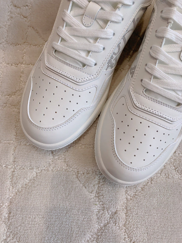 CD B27 Low-Top Sneaker White Print Calfskin