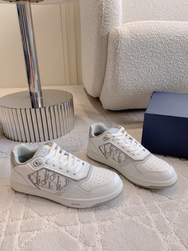 CD B27 Low-Top Sneaker White Grey Print Calfskin