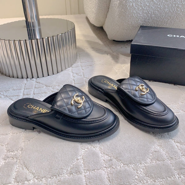 CC Mule In Black Cowhide 145661