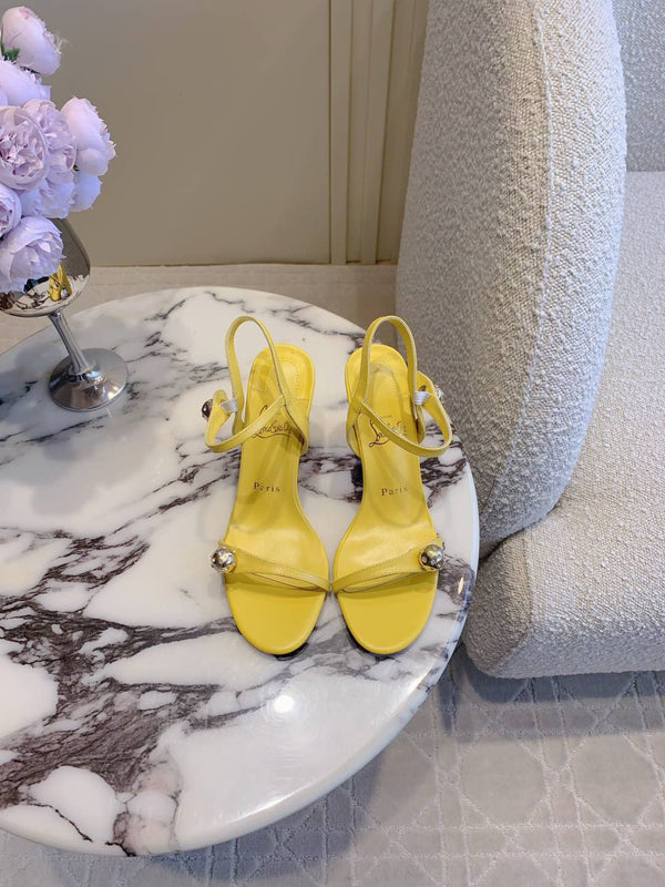 CL Atmospheria 90mm embellished sandals Yellow Leather 177089