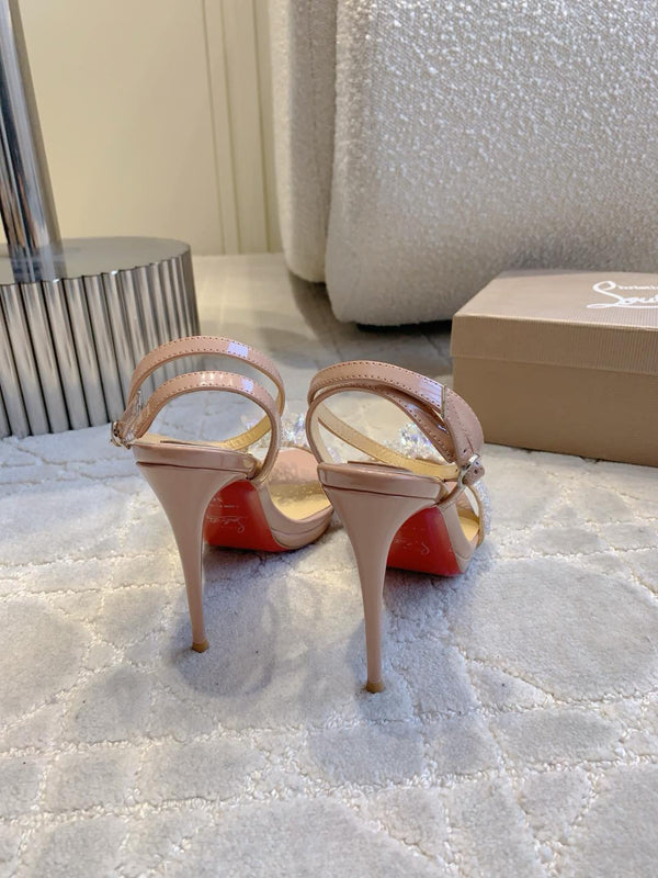 CL Crystal Queen 120 Sandal Nude Patent Leather 177123