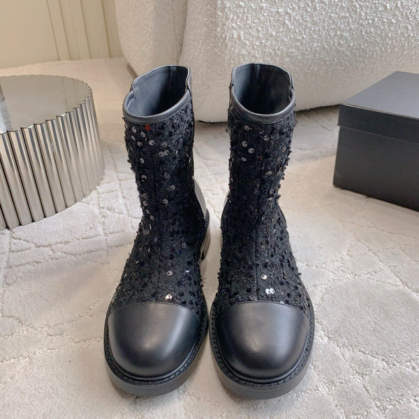 CC Ankle Boot 30mm Black Cowhide Glitter 464576
