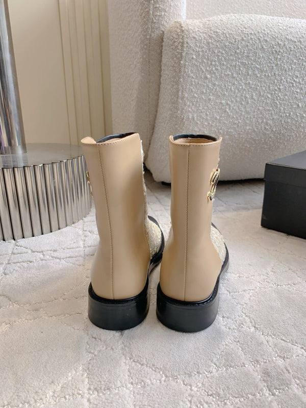 CC Ankle Boot 30mm Beige Cowhide Glitter 464577