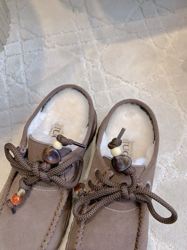 UGG Yupoo Loafers Burgundy Wool Suede Mule Fleece Lining 516909