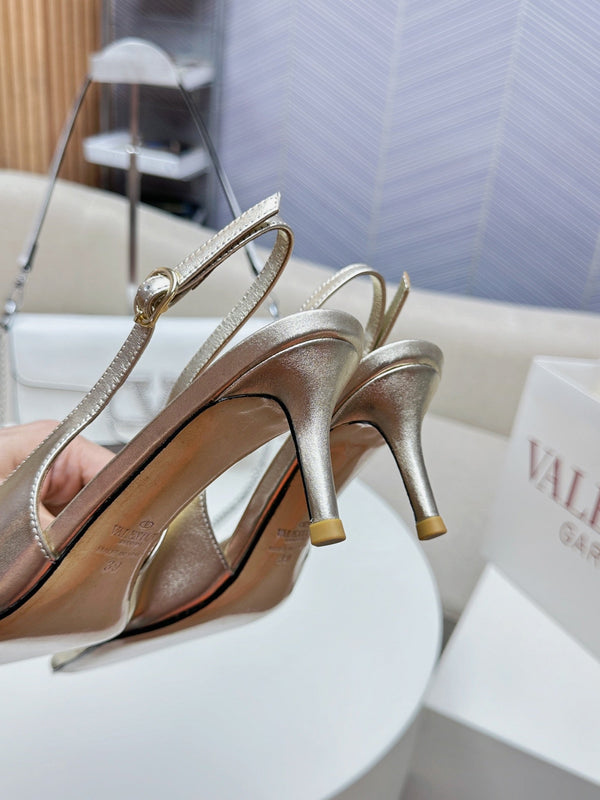 SLINGBACK ALTO 60MM IN PELLE DI VITELLO ORO