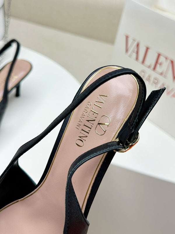 SLINGBACK ALTO 60MM IN PELLE DI VITELLO NERA