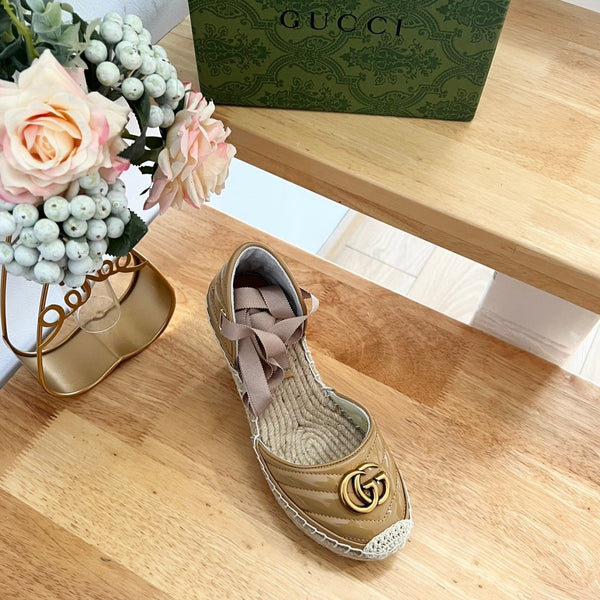 GG  Crochet platform Espadrilles Saddle Brown