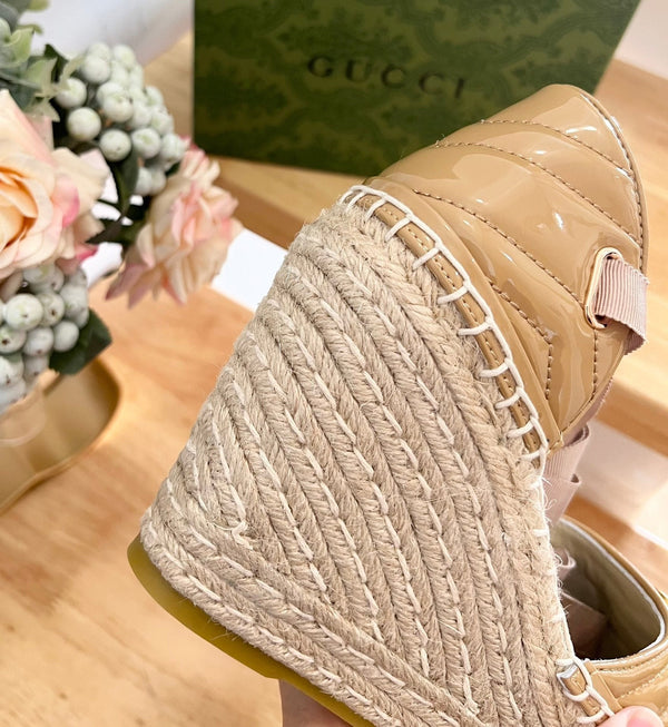 GG  Crochet platform Espadrilles Saddle Brown