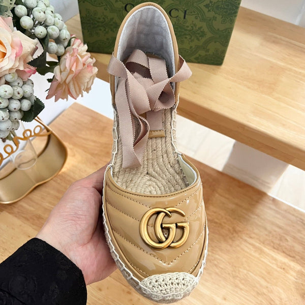 GG  Crochet platform Espadrilles Saddle Brown