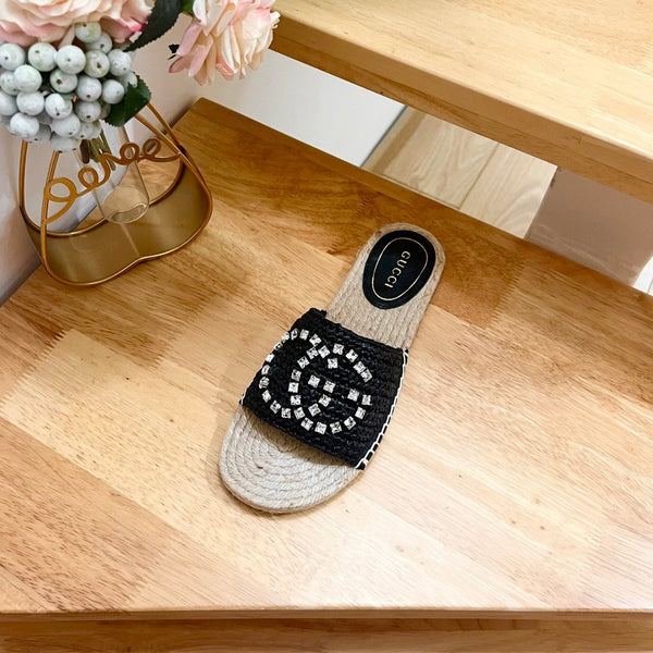 GG  Casual Style Logo Sandals Black