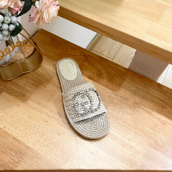 GG  Casual Style Logo Sandals Beige
