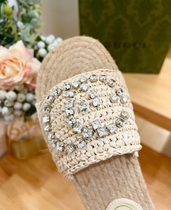 GG  Casual Style Logo Sandals Beige