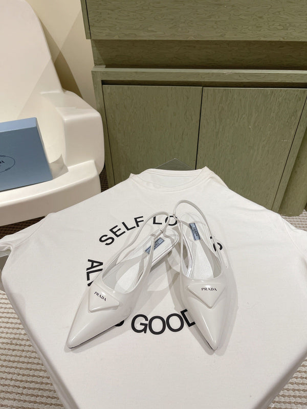 PRA 24ss Sling Back 30mm White Patent Leather 449686