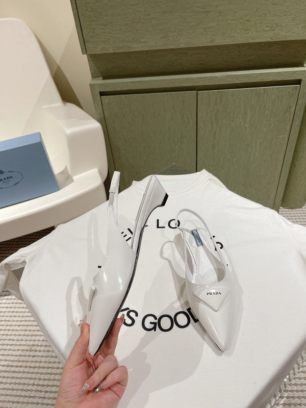 PRA 24ss Sling Back 30mm White Patent Leather 449686