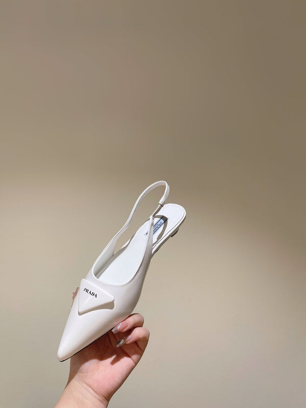 PRA 24ss Sling Back 30mm White Patent Leather 449686